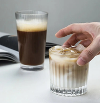 Stackable Ribbed Glassware stackable high-quality glasses with ribbed design