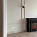 Modern glass wall lamp with black triangular mount ambient hallway lighting