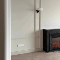 Modern glass wall lamp with black triangular mount ambient hallway lighting