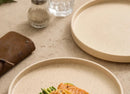 Speckled ceramic dinner plate warm sand color minimalist rustic modern tableware plate