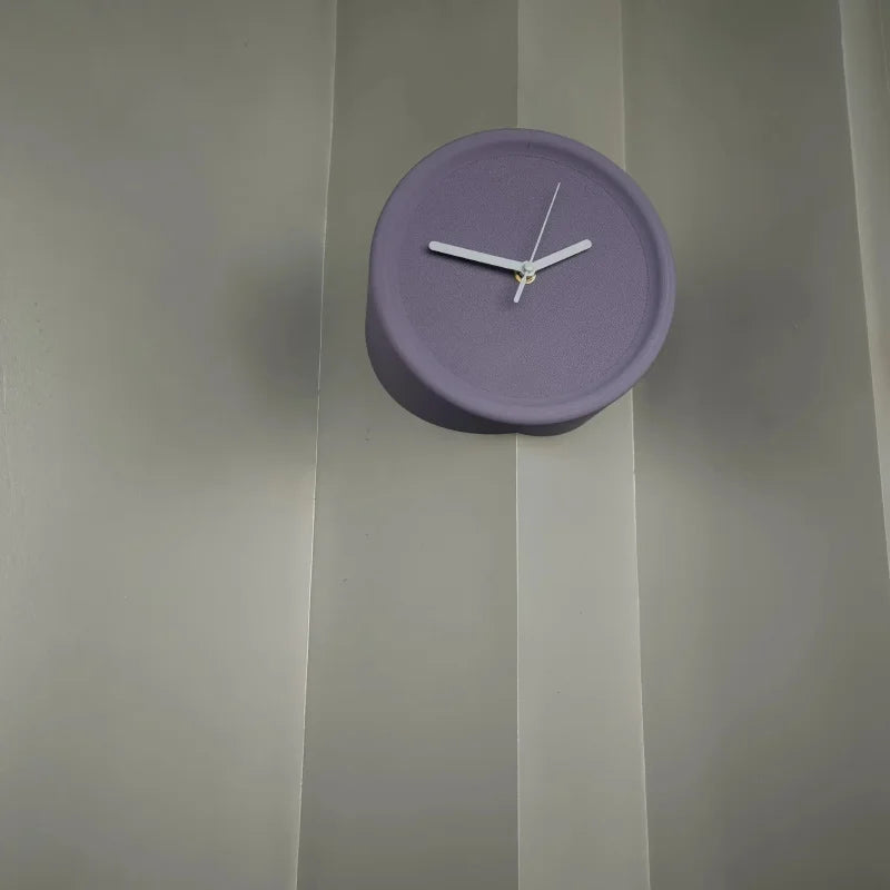 Ins Quiet Wall Clock 8inch Non-Ticking Punch-Free Corner Wall Clock Wall Decor Bedroom Technology Luxury Art Home Decoration-Letifly Lights and Decor