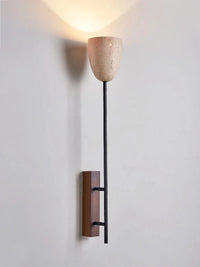 American Retro Style Wall Lamp Natural Stone E27 Bulb For Living Room Bedroom Hotel Wood Base Home Decor Sconce-Letifly Lights and Decor