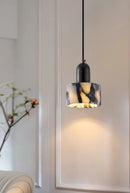 Carrara Eclipse Lamp Luxury Black Round Natural Stone Pendant Lamp High-end Bedroom Bedside LED Chandelier Living room Decoration Home Hanging Lights