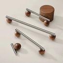 Furniture Hardware Nordic Art Handle/walnut Wood+Brass Handles and Knobs Drawer Pulls Kitchen Cabinet Knobs-Letifly Lights and Decor