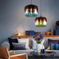 gradient glass pendant lamp ombré hand-blown LED hanging light