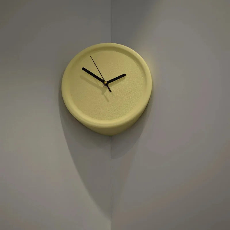 Ins Quiet Wall Clock 8inch Non-Ticking Punch-Free Corner Wall Clock Wall Decor Bedroom Technology Luxury Art Home Decoration-Letifly Lights and Decor