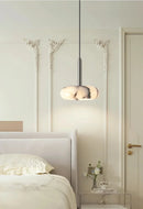 Eclipse Mini Pendant Lamp Luxury Black Round Natural Stone Pendant Lamp High-end Bedroom Bedside LED Chandelier Living room Decoration Home Hanging Lights