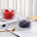 4-piece set of 15.2oz/450ml glass cups and wooden lids, vintage glass coffee cups are perfect for cappuccinos, latte, cereal-Letifly Lights and Decor