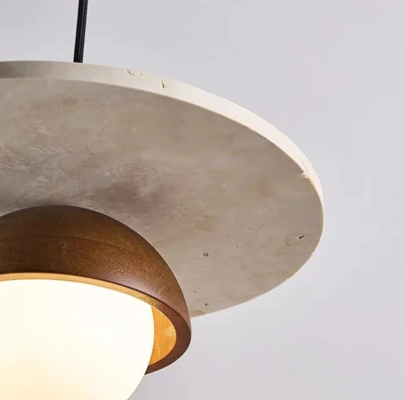 Scandinavian Modern Walnut Wood LED Pendant Light Creative for Bedroom Bedside Ambient Lighting Lamp Ceiling Light Led Lamp-Letifly Lights and Decor