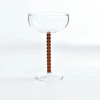 200ml Elegant Champagne Coupes Yellow Amber Green Purple Black Beaded Stem Glass Goblet Cocktail Glass Cup Beverage Drinkware-Letifly Lights and Decor