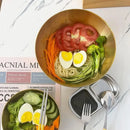 stainless steel gold silver serving bowl brushed metallic modern kitchen tableware