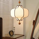 Retro Fabric Lampshade Pendant Light Japan Circular LED for Room Dining Table Apartment Wooden Ball Lighting Fixtures E27-Letifly Lights and Decor