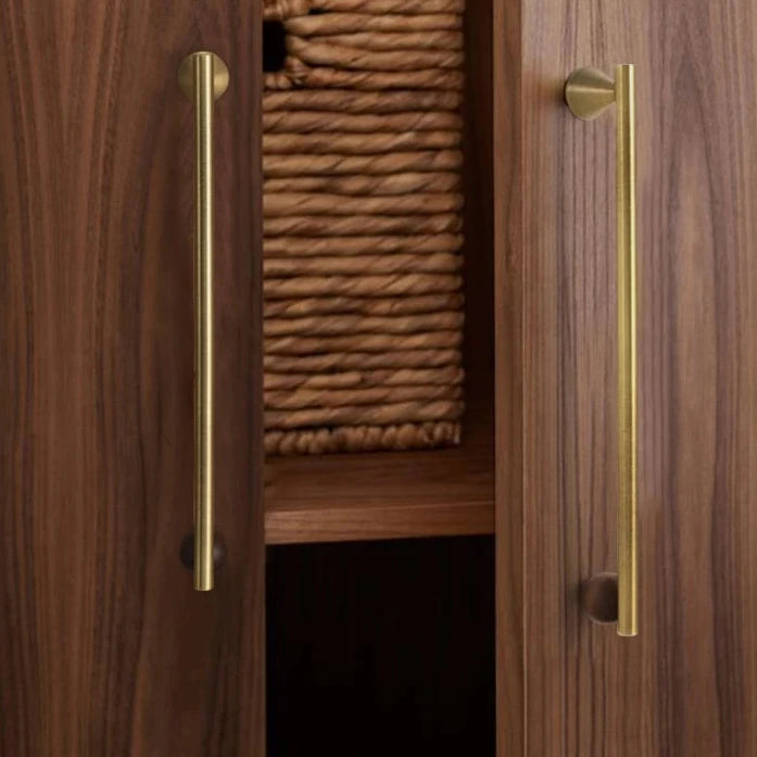 Bronze Brass + Walnut Wood Cabinet Handle and Knob Drawer Knobs T Bar Bedroom Kitchen Cupboard Hardware / Drawer Handles-Letifly Lights and Decor