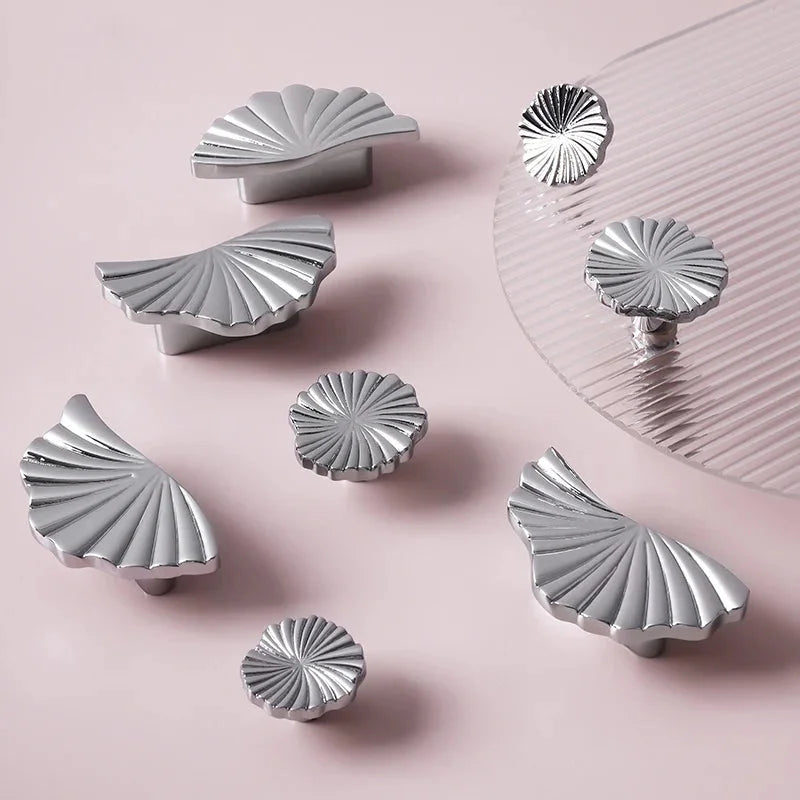 Solenne Fan Cabinet Knobs - Chrome Silver