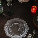 Octagonal glass serving plate clear frosted geometric modern fruit dessert platter minimalist tableware