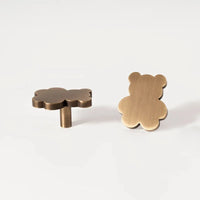 Solid Antique Brass Brushed Handle Animal Design Bear/Heart/Star Children's Room Drawer Knob Kitchen Cabinet Pulls-Letifly Lights and Decor