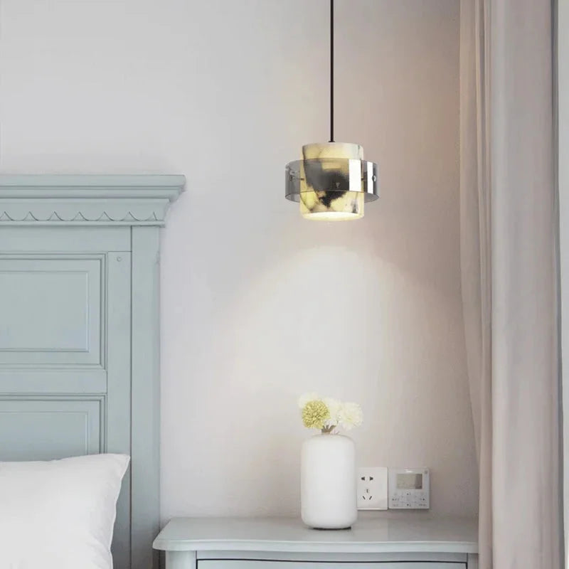 High-end Marble Pendant Lamp Natural Stone Bedroom Bedside Modern LED Luxury Chandelier Living Room Home Decor Hanging Lights-Letifly Lights and Decor