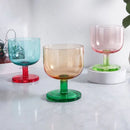 Colored Glass Dessert Coupe Jelly Style Translucent Stem Ice Cream Cup Modern Tableware