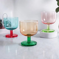 Colored Glass Dessert Coupe Jelly Style Translucent Stem Ice Cream Cup Modern Tableware