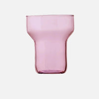 Colorful borosilicate glass kettle set with lid, modern pitcher with cup, pink blue grey clear 
