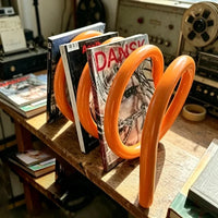 1pc Modern Metal Orange Rotating Spiral Bookstand Desktop File Organizer Holder For Books Documents Office Home Study Use-Letifly Lights and Decor