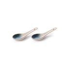 Blue ceramic dinnerware scalloped petal plate bowl sunburst glaze modern dining tableware set