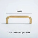 2.52"-15.74" Nordic Brass Long Furniture Handles Wardrobe Kitchen Cupboard Cloakroom Bedside Cabinet Handle Bedroom Accessories-Letifly Lights and Decor