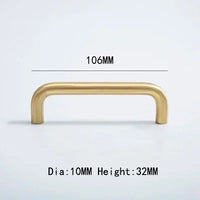 2.52"-15.74" Nordic Brass Long Furniture Handles Wardrobe Kitchen Cupboard Cloakroom Bedside Cabinet Handle Bedroom Accessories-Letifly Lights and Decor