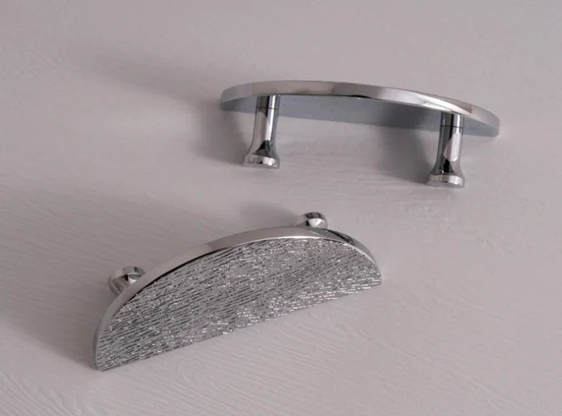Solid Brass Cabinet Handle Round Kitchen Cabinet Pull High-end Luxury Wardrobe Chrome Silver Pulls Furniture Drawer Knob-Letifly Lights and Decor
