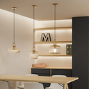 Clara Ridge Glass Pendant Lamps clear ribbed glass pendant lamp gold accent modern lighting for living room dining room bedroom