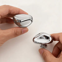 Letifly Lights & Decor - Molten Pebble Cabinet Knob - Sculptural Metal Cabinet Hardware in Brass Chrome and Satin Nickel