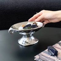 1Pc Ceramic Double-Ear Soap Dish, Vintage Double-Ear Soap Dish with High Stand, Suitable for Home Decoration, Bathroom Soap Storage, Kitchen Storage, Entryway Jewelry Storage, Gift Giving-Letifly Lights and Decor