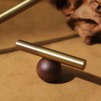 Bronze Brass + Walnut Wood Cabinet Handle and Knob Drawer Knobs T Bar Bedroom Kitchen Cupboard Hardware / Drawer Handles-Letifly Lights and Decor