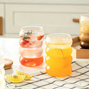 bubble glass cup bamboo lid straw borosilicate eco-friendly drinkware