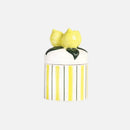 Retro colorful ceramic storage jar with lid wavy design glazed finish kitchen coffee candy container