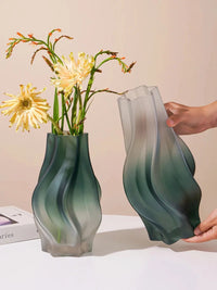 Luxury Nordic Minimalist Style Frosting Glass Vase Classic Home Living Room Decoration Stand For Flowers Decorative Vases Modern-Letifly Lights and Decor