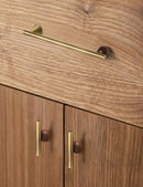 Bronze Brass + Walnut Wood Cabinet Handle and Knob Drawer Knobs T Bar Bedroom Kitchen Cupboard Hardware / Drawer Handles-Letifly Lights and Decor