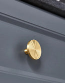 Brass Swirl Design Furniture Knobs Gold Single Hole Pulls Modern Wardrobe Kitchen Cabinet Bar Dresser Drawer Handles-Letifly Lights and Decor