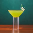 Martini cocktail glass with ribbed stem clear barware