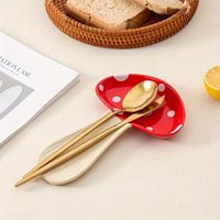 Ceramic Spoon Rest High Temperature Resistant Mushroom, Exquisite And Cute Spoon Plates for House Warming Gift-Letifly Lights and Decor