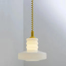 Vintage glass suspension lamp, retro creative white milk glass chandelier with blue coiled cord, Chromatic Coil Lamp for living room kitchen decor