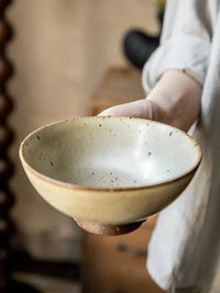 Gorgeous rice bowl Retro coarse pottery handmade dessert rice bowl-Letifly Lights and Decor