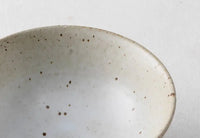 Ceramic retro rice bowls speckled glaze unglazed base set of 4 vintage porcelain bowls