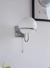 Kinetic Orb Wall Light - Letifly Lights and Decor - Modern Wall Light Glass Orb Curved Metal Arm Bauhaus Style Ambient Lighting