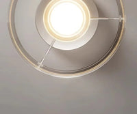 Letifly Lights & Decor - Luminary Drum LED Flush Mount Light - Modern circular ring ceiling light with ribbed diffuser and 3-color LED lighting