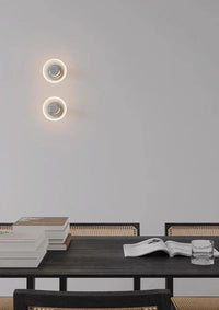 Modern round crystal LED wall sconce clear glass chrome mirror finish minimalist Italian lighting