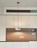 Modern natural stone Alabaster Core LED pendant lamp, dimmable marble chandelier with adjustable height for luxury bedroom bedside and kitchen bar