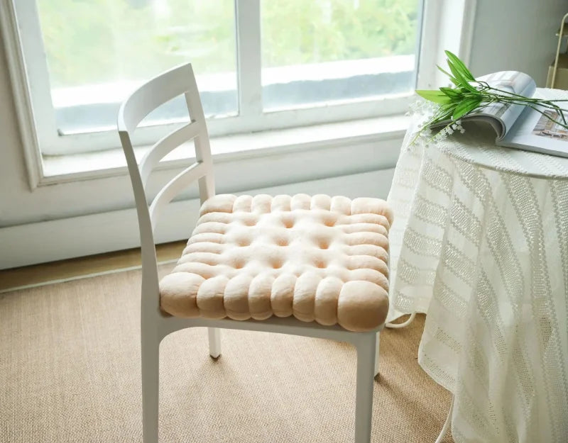 INS Cookie Biscuit Cushion Soft Cute Throw Pillow Square Circle Thicken Seat Decorative Flooring for Living Room Household Chair-Letifly Lights and Decor