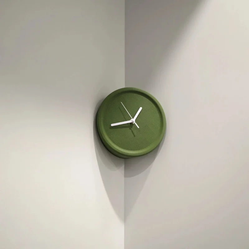 Ins Quiet Wall Clock 8inch Non-Ticking Punch-Free Corner Wall Clock Wall Decor Bedroom Technology Luxury Art Home Decoration-Letifly Lights and Decor