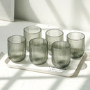 Pack of 6 Simple Vertical Striped Drinking Whiskey Glass Jars Luxury Ribbed Glass Candle Holder Container For Home Decor-Letifly Lights and Decor